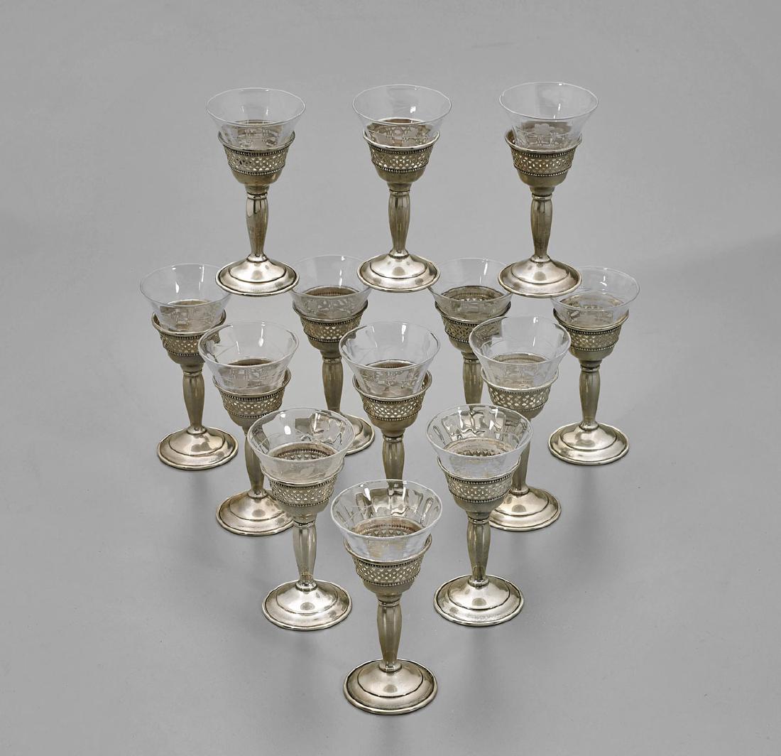 Thirteen Elgin Sterling Silver Cordial Glasses (1 of 2)