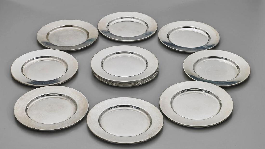 Set of Twelve Sterling Silver Plates (1 of 2)
