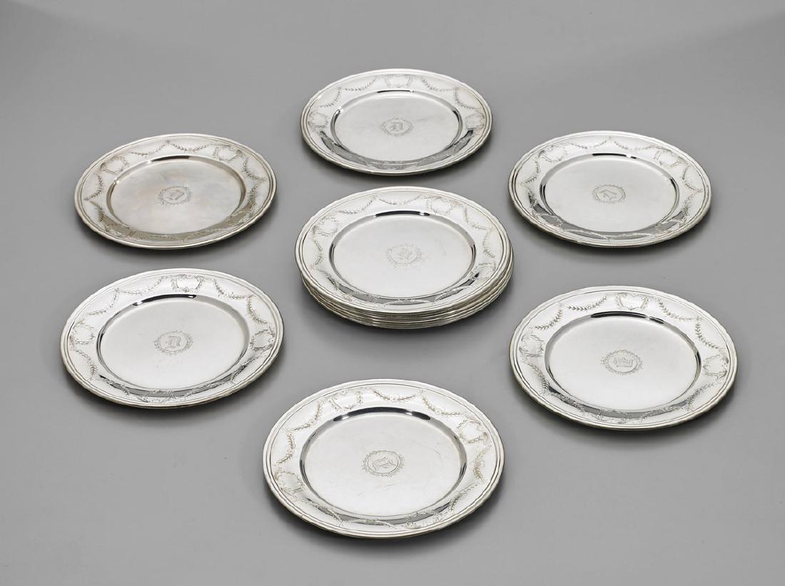 Twelve S. Kirk & Son Sterling Silver Plates (1 of 2)