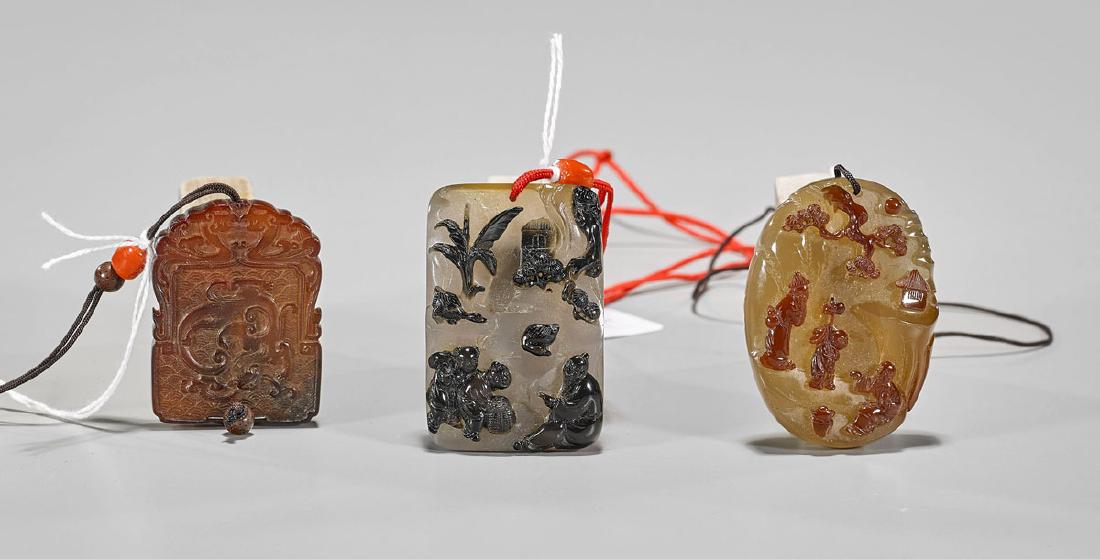 Three Chinese Carved Plaques/Pendants (1 of 2)