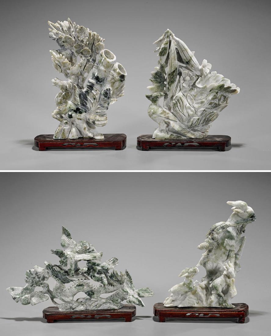Four Carved 'Honan Jade' Animal Groups (1 of 1)