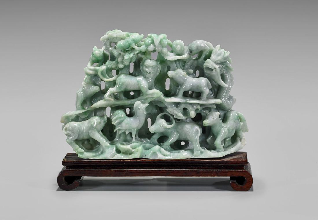 Chinese Carved Jadeite Zodiac Group (1 of 2)