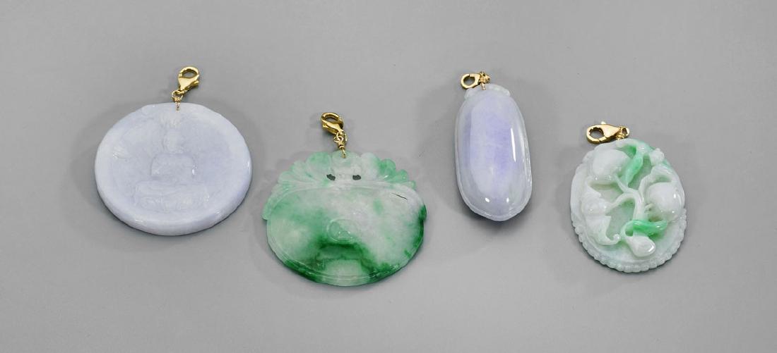 Four Jadeite or Hardstone Pendants (1 of 1)