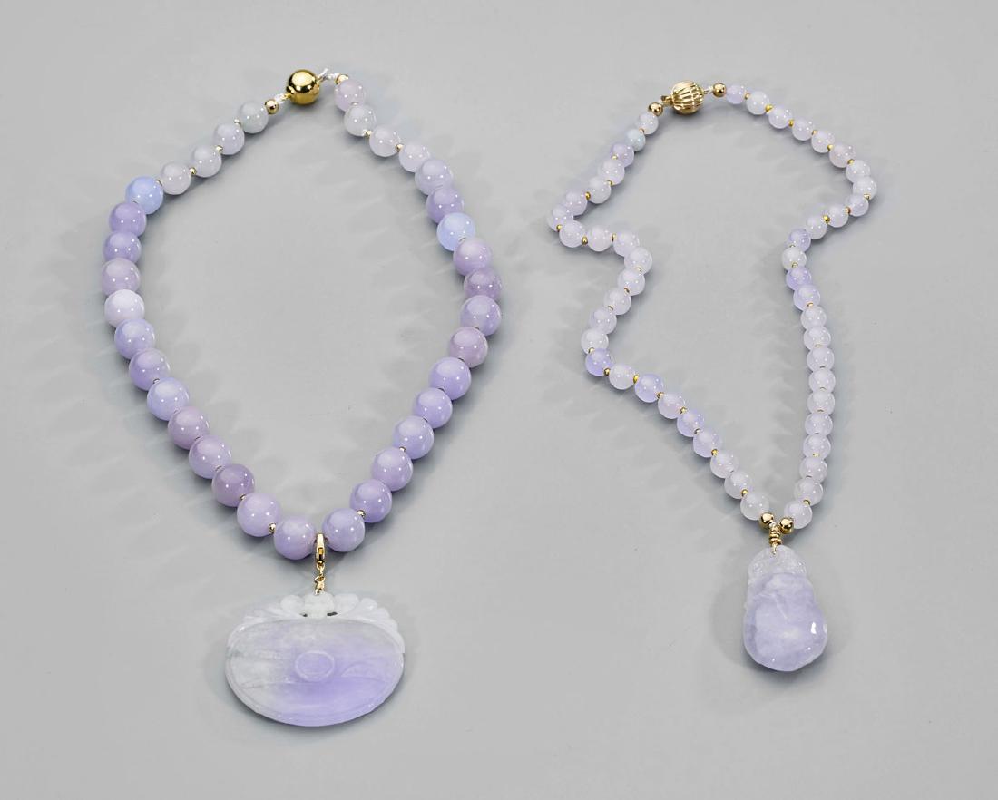 Two Jadeite or Hardstone Necklaces & Pendants (1 of 1)