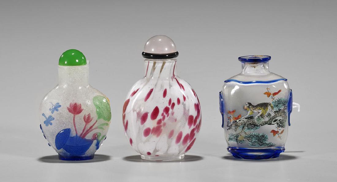 Three Old Glass Snuff Bottles (1 of 1)