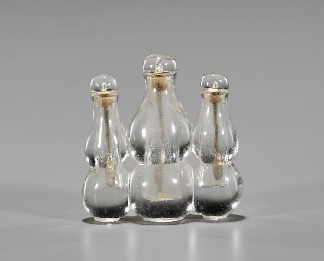 Unusual Rock Crystal Triple Snuff Bottle (1 of 1)