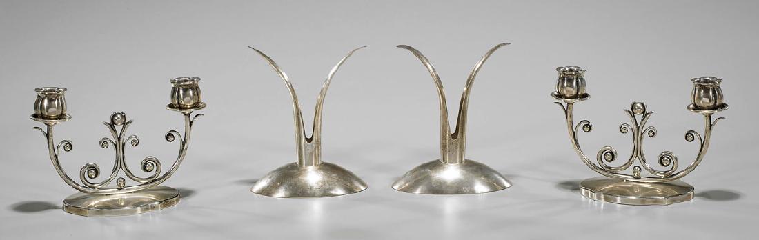 Two Pairs Sterling Silver Candlesticks (1 of 1)