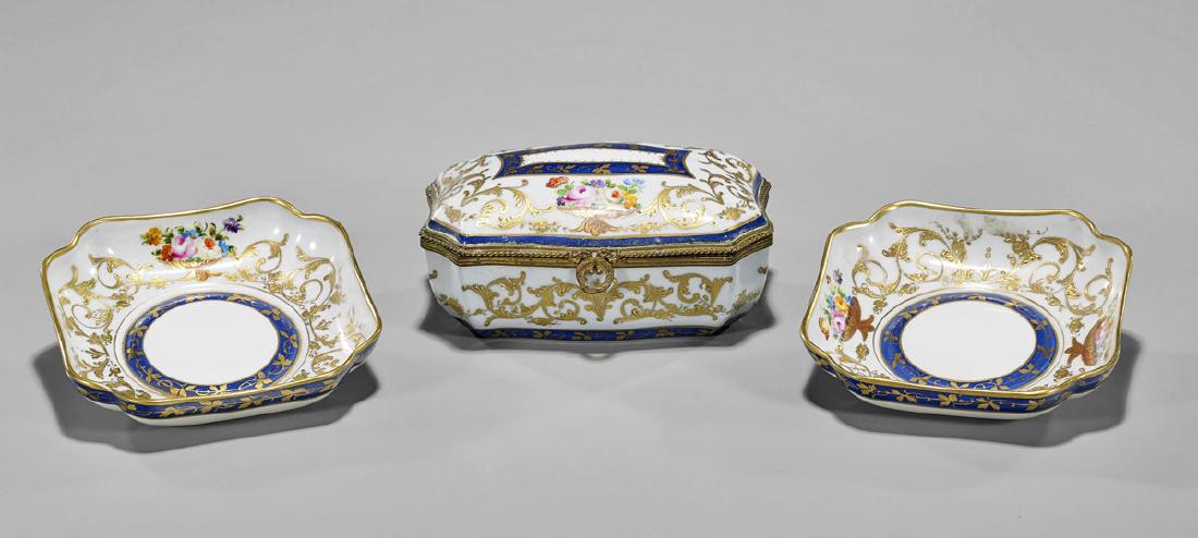 Three French Gilt & Painted Porcelains (1 of 3)