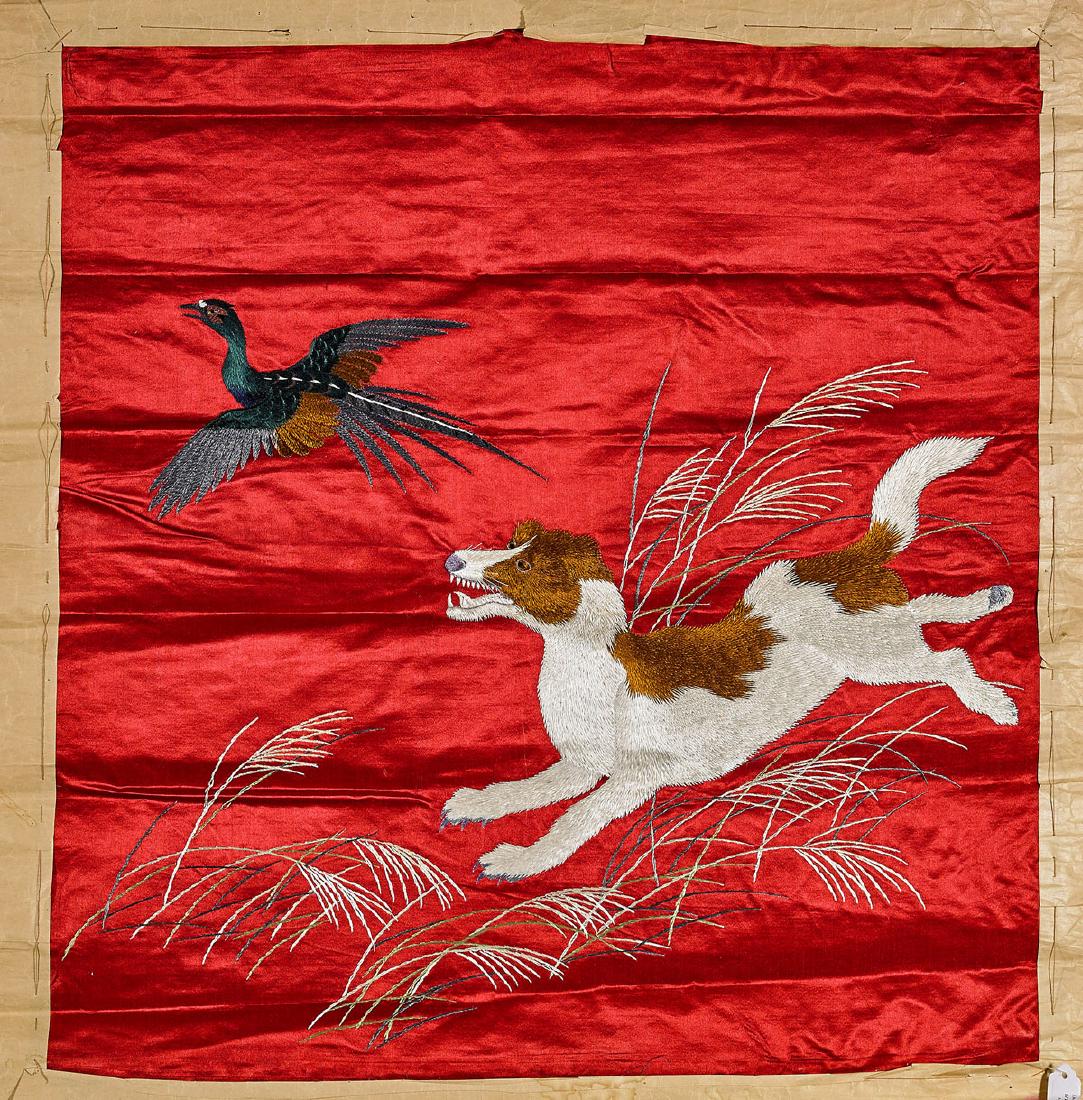 Antique Chinese Embroidered Silk Panel (1 of 1)