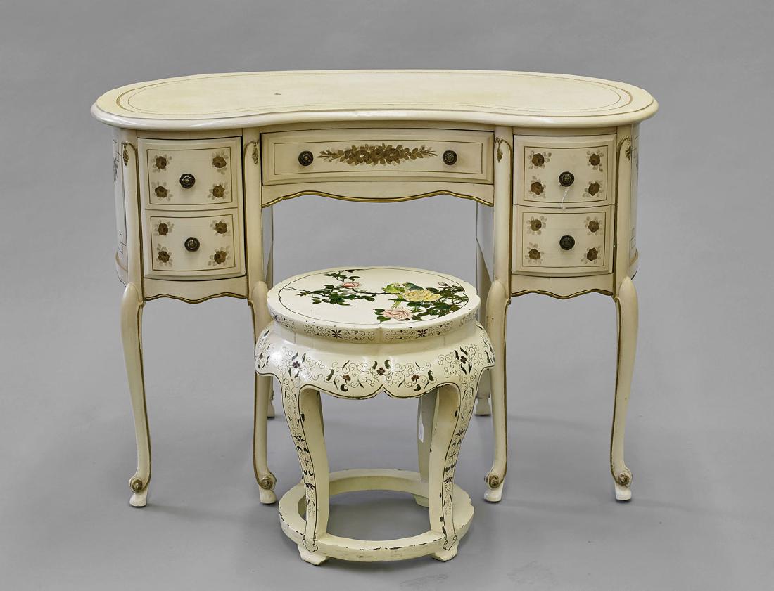 Painted Wood Vanity & Seat (1 of 1)