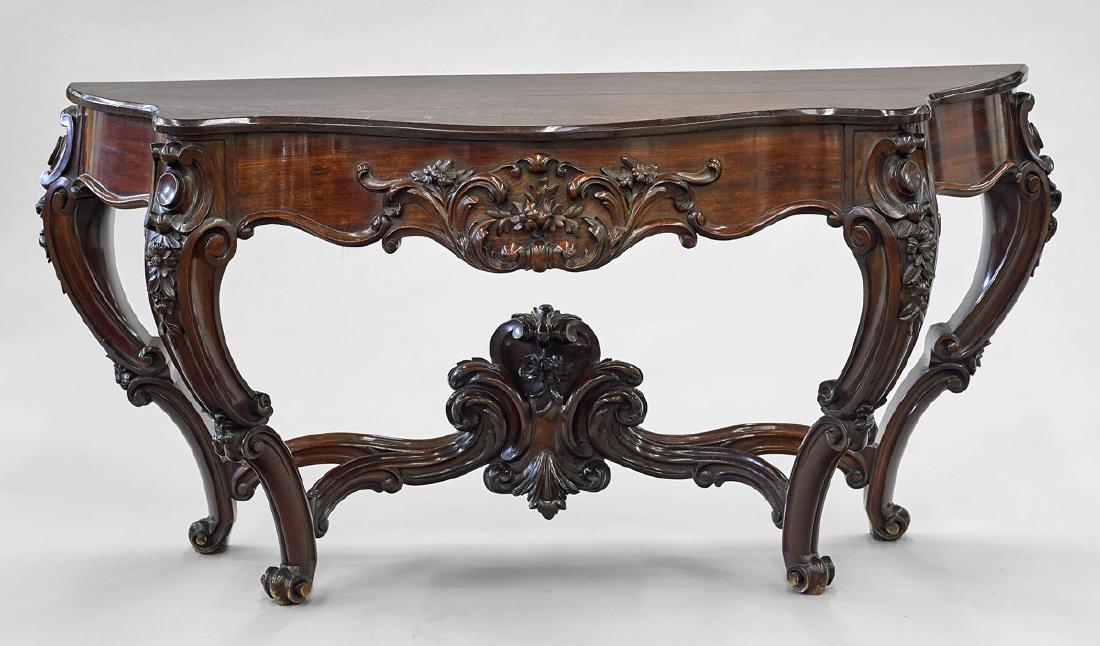 Elaborately Carved Wood Console (1 of 1)