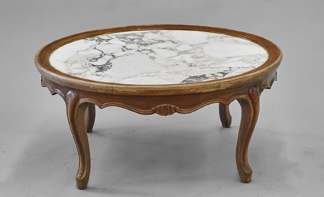 Low Marble Inset Wood Table (1 of 1)