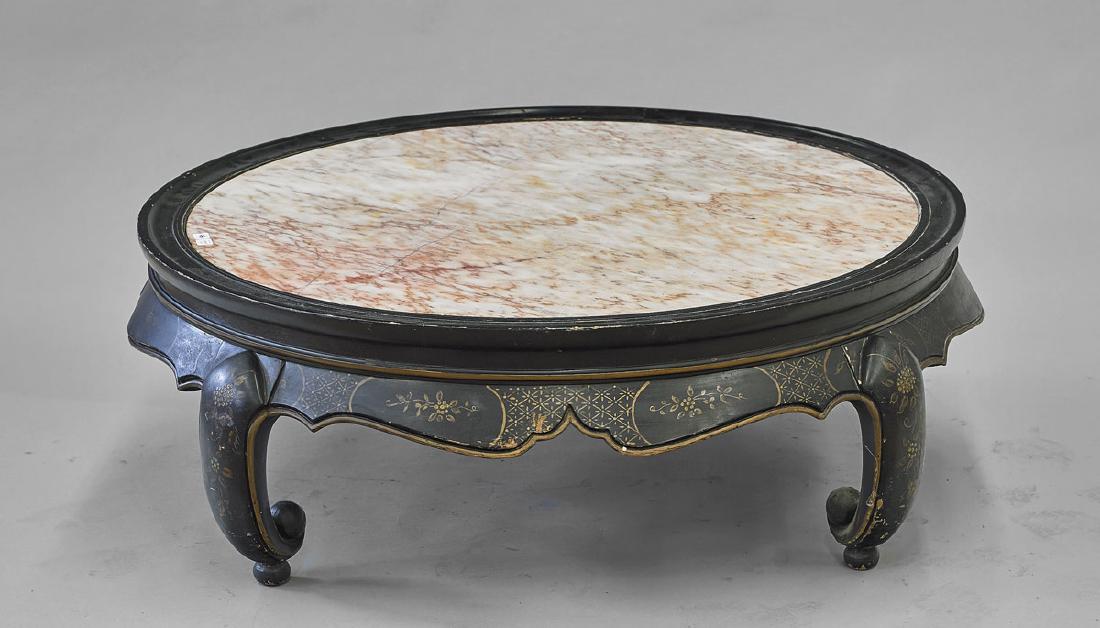 Painted & Marble Inset Wood Table (1 of 1)