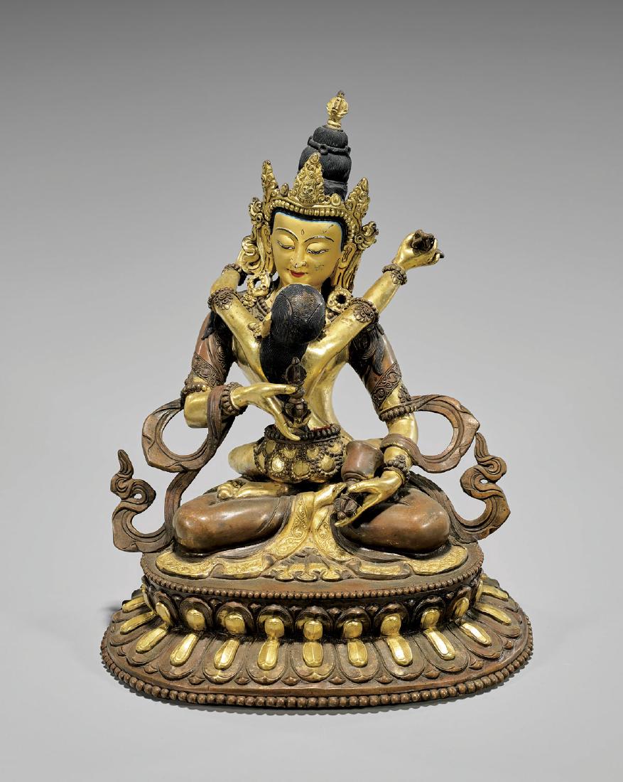 Sino-Tibetan Parcel-Gilt Bronze Deity: Padmasambhava (1 of 5)