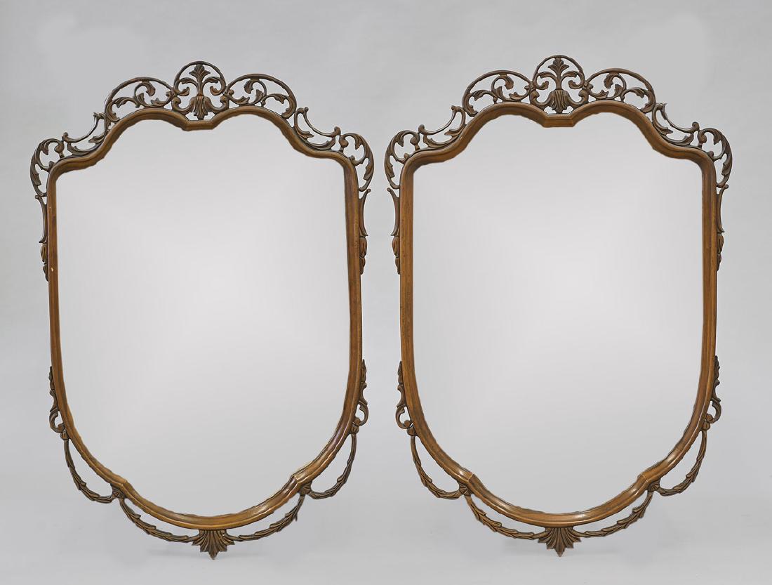 Pair Carved Hardwood Mirrors (1 of 1)