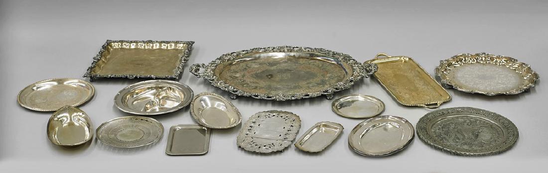Group of Silverplate & Metal Platters (1 of 1)
