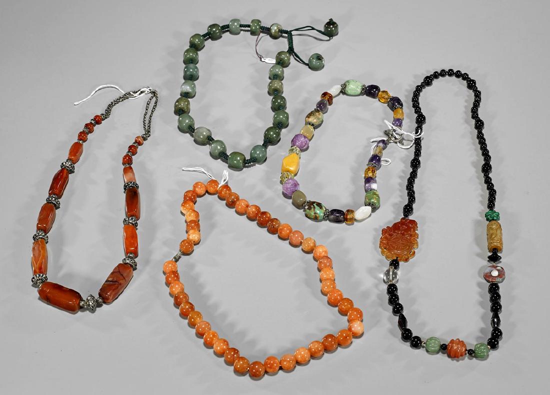 Five Chinese Beaded Necklaces (1 of 1)