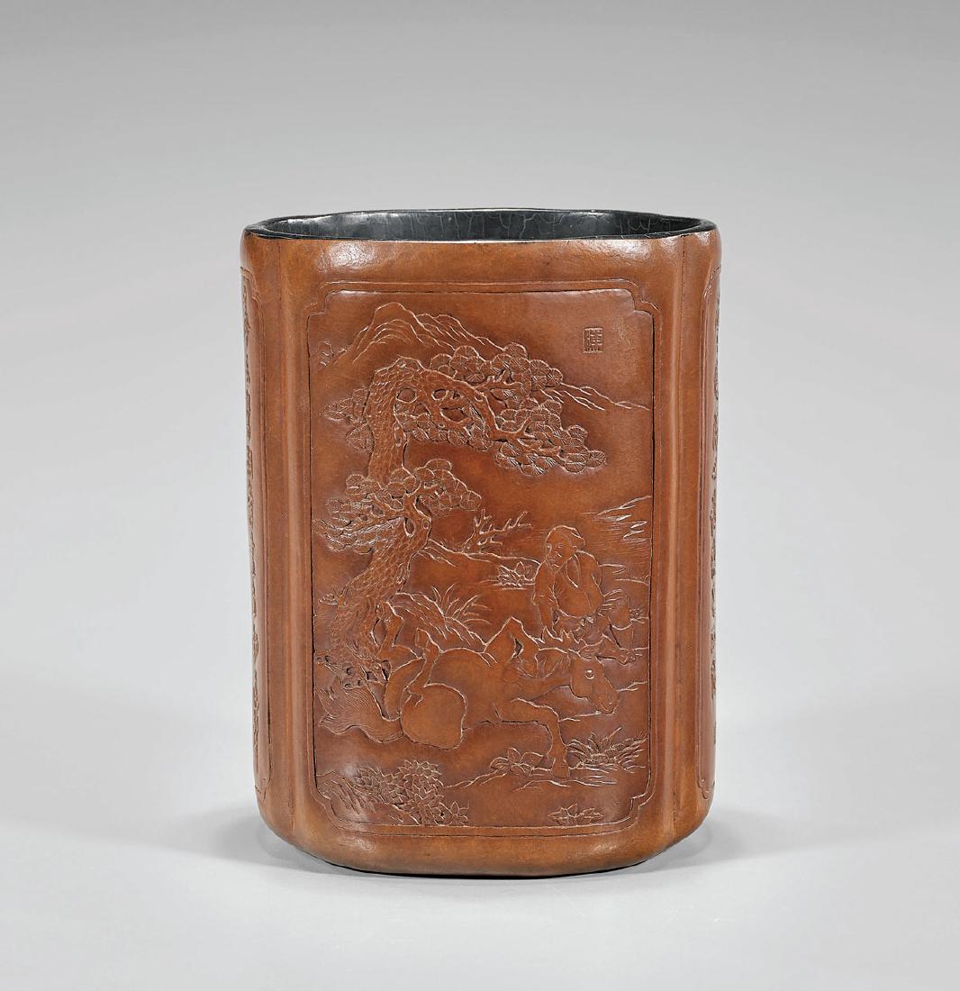 CHINESE GOURD BRUSHPOT (1 of 5)