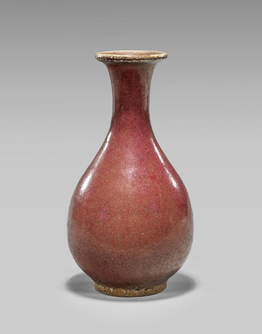 ANTIQUE CHINESE FLAMBE GLAZED VASE (1 of 2)