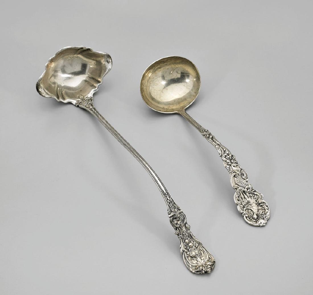 TWO LARGE AMERICAN STERLING SILVER LADLES (1 of 4)