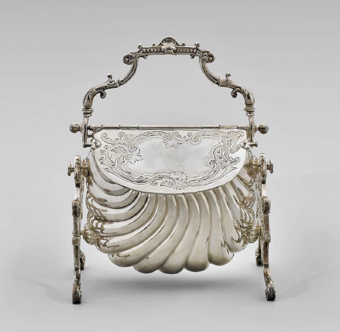 OLD VICTORIAN-STYLE STERLING SILVER BISCUIT BOX (1 of 3)