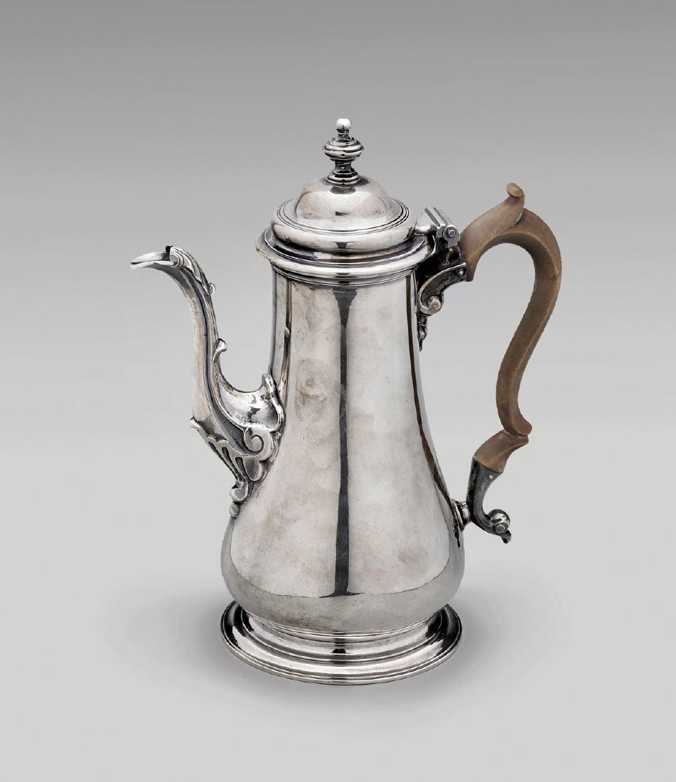 ANTIQUE GEORGE II STERLING COFFEE POT (1 of 3)