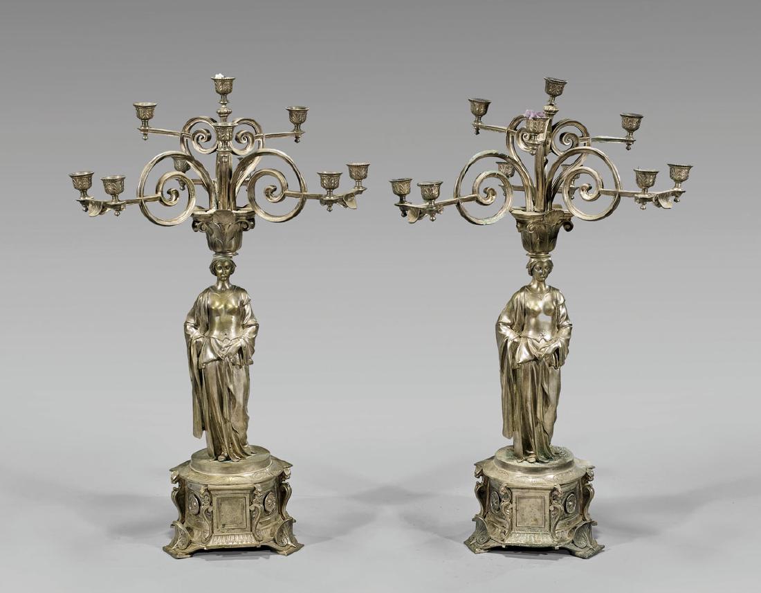 PAIR CONTINENTAL FIGURAL CANDELABRA (1 of 2)