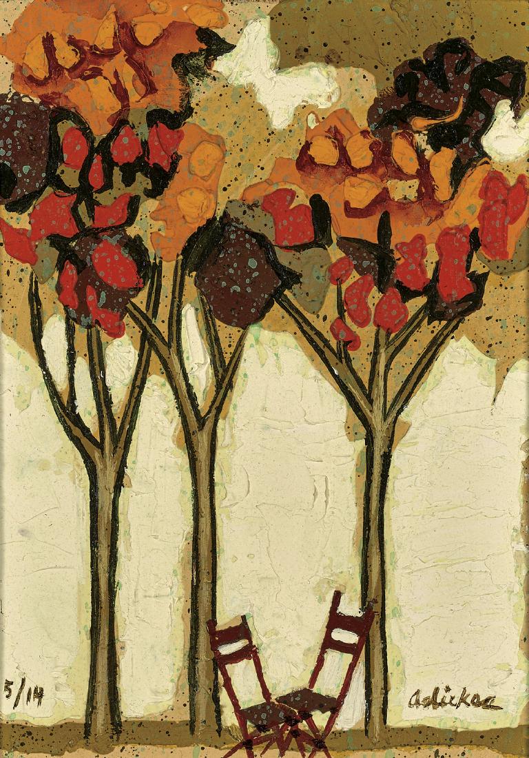 ACRYLIC PAINTING BY DAVID P. ADICKES: Trees (1 of 3)