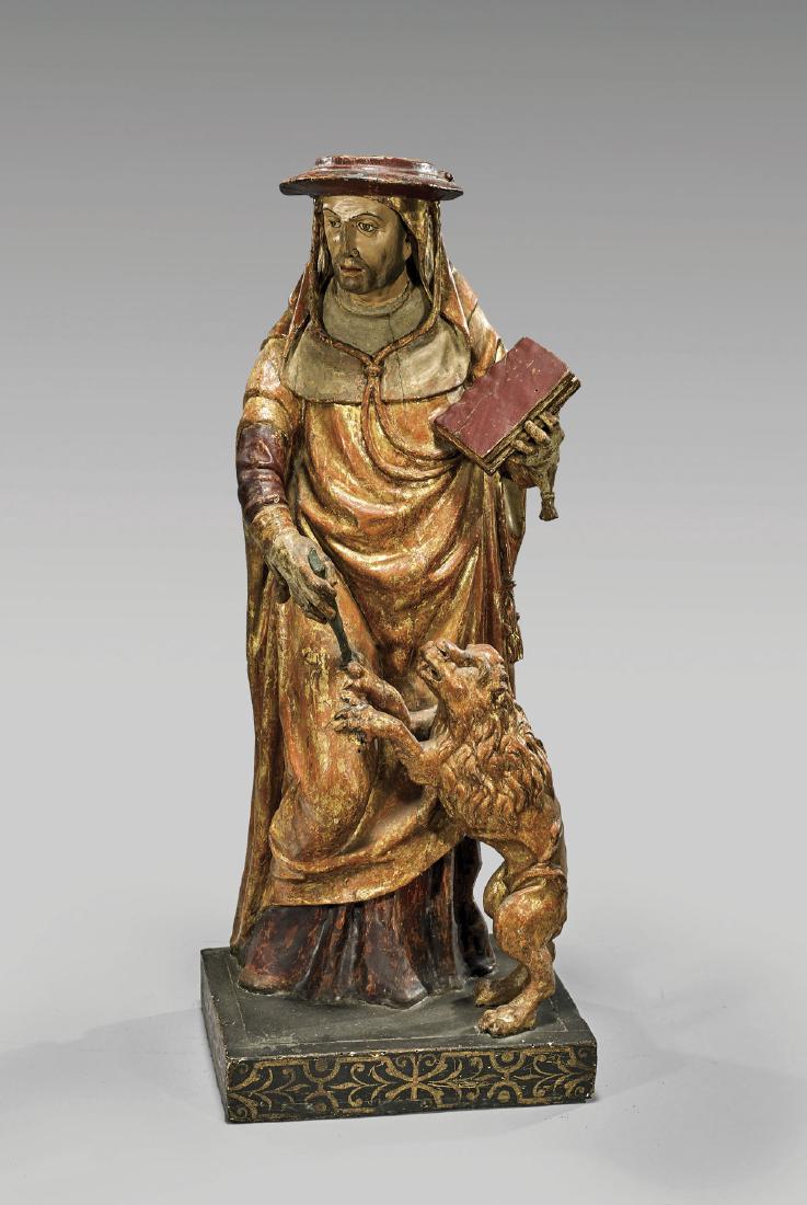 ANTIQUE SPANISH COLONIAL FIGURE: St. Mark (1 of 1)