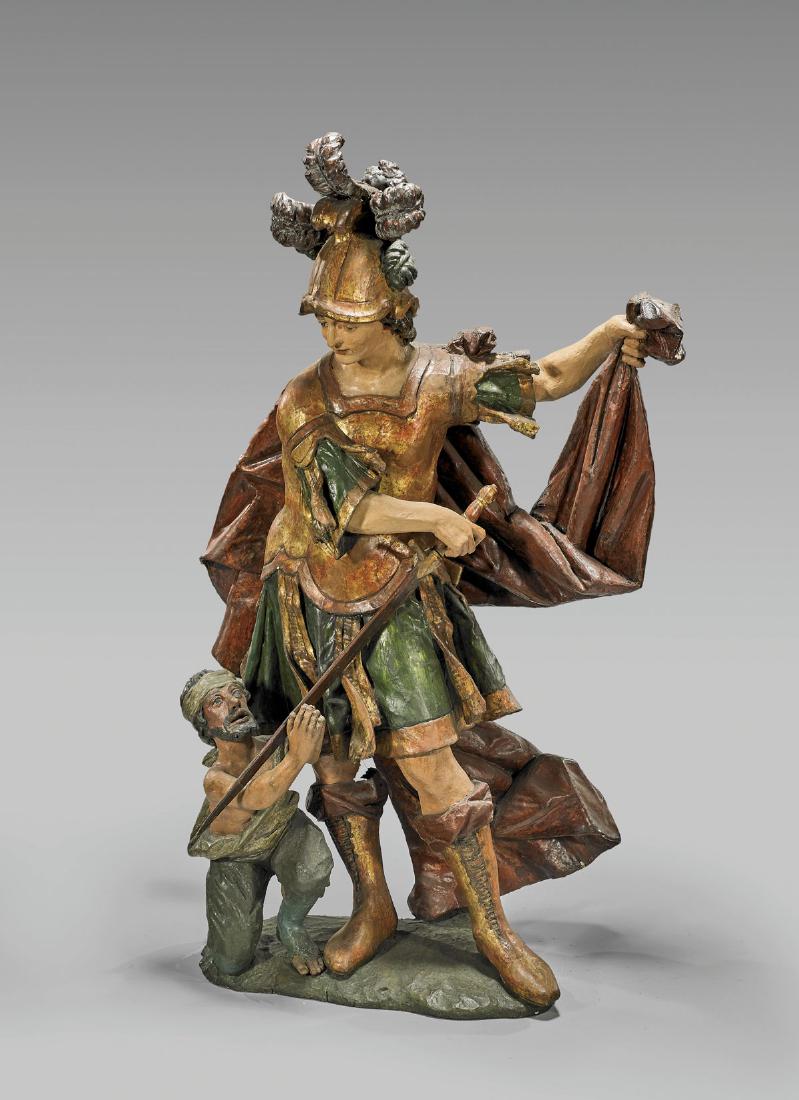 ANTIQUE SPANISH COLONIAL SANTOS FIGURAL GROUP (1 of 2)