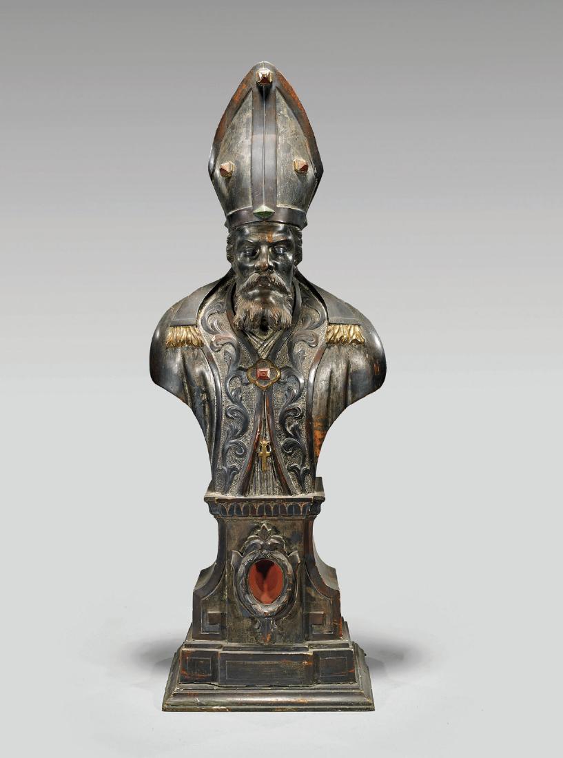 ANTIQUE BAROQUE-STYLE PARCEL-GILT BUST (1 of 2)