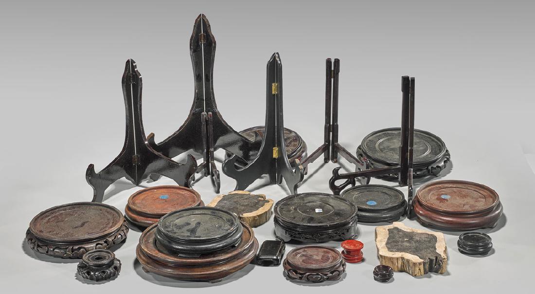 Group of Twenty-Three Assorted Wood Stands (1 of 1)
