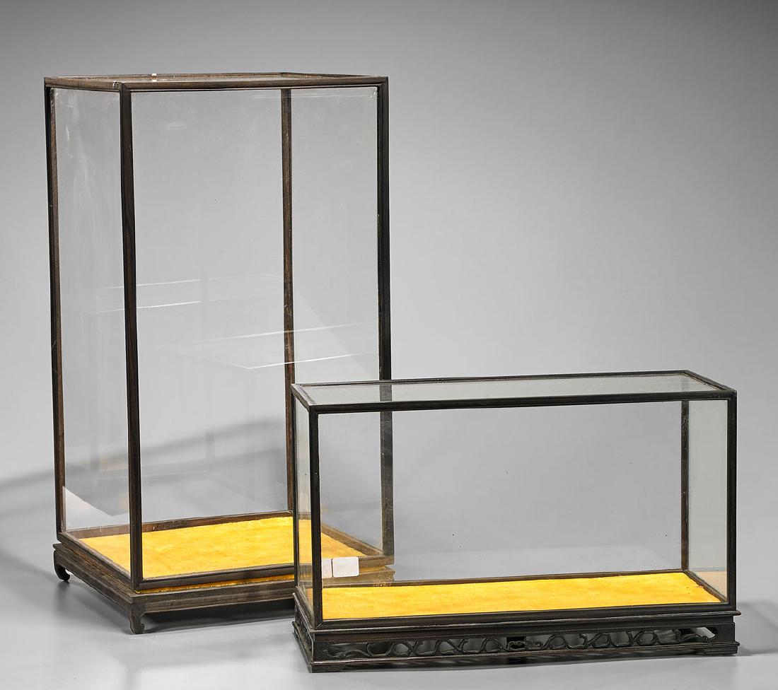 Two Large Chinese Glass Display Cases (1 of 1)