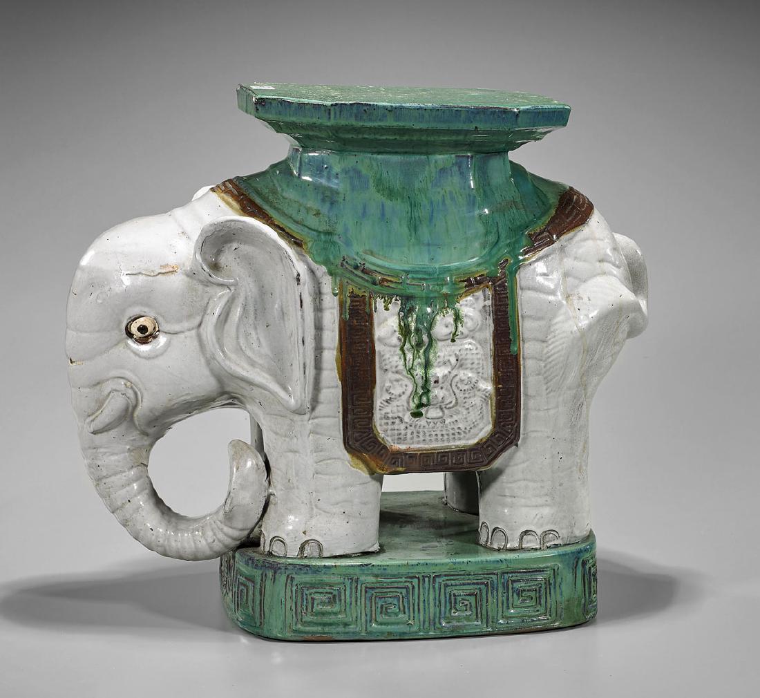 Old Chinese Ceramic Garden Seat: Elephant (1 of 1)