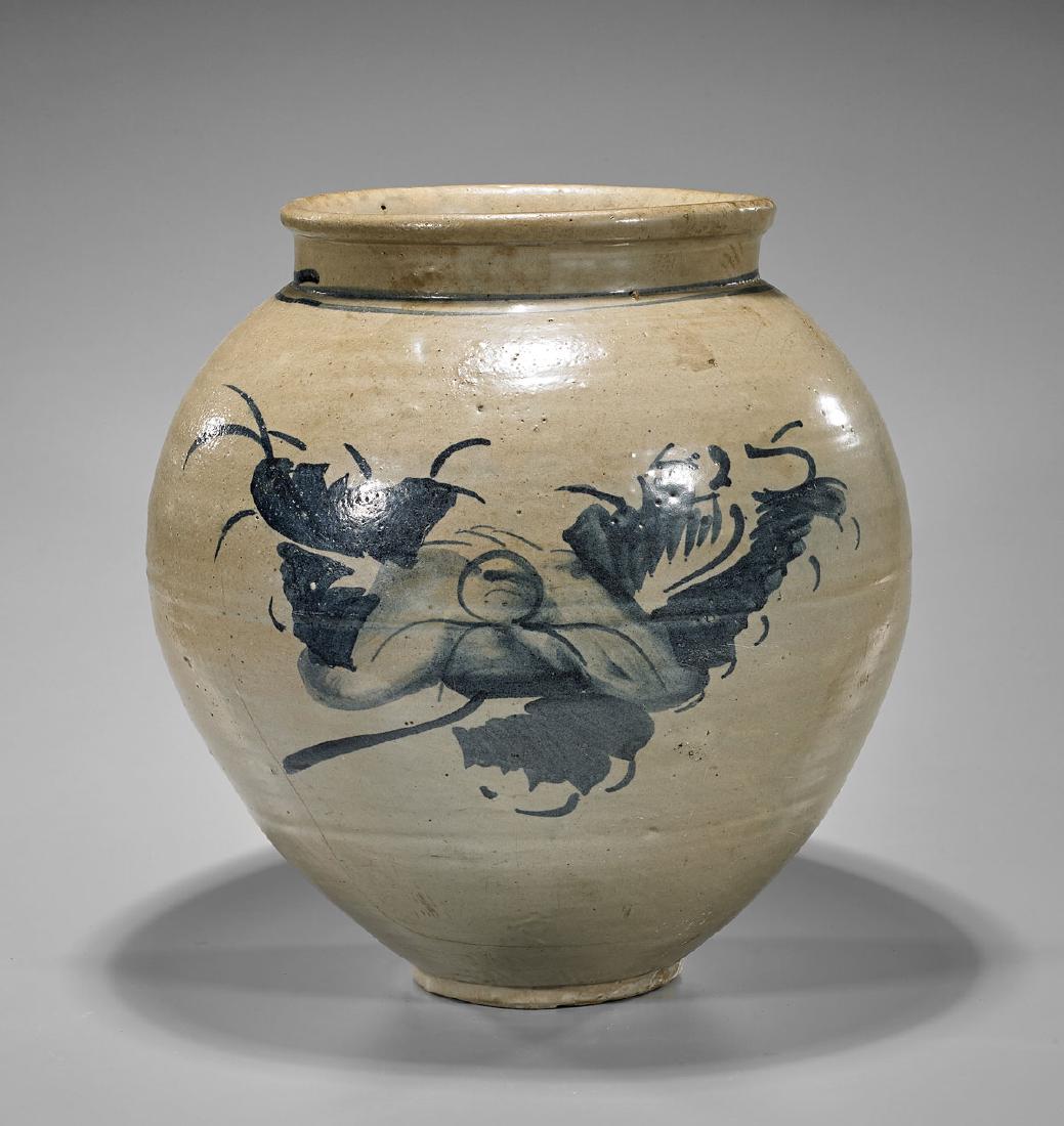 Large Korean Glazed Ceramic Jar (1 of 2)