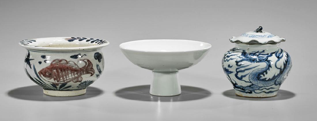 Three Chinese Porcelains: Bowls & Jarlet (1 of 2)