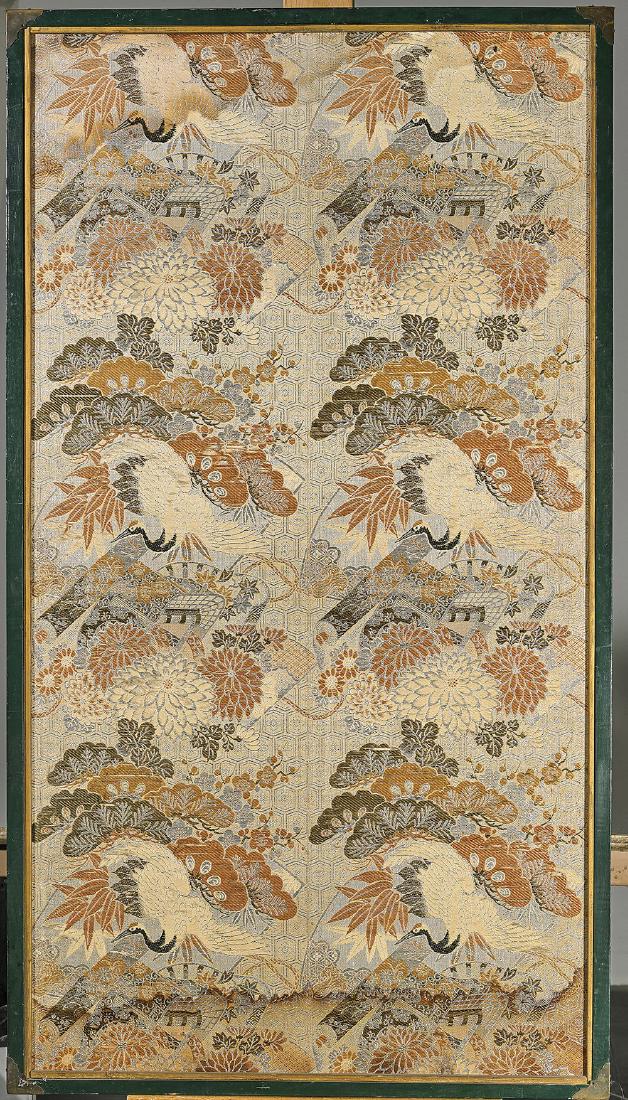 Three Old Japanese Embroidered Silk Panels (1 of 3)