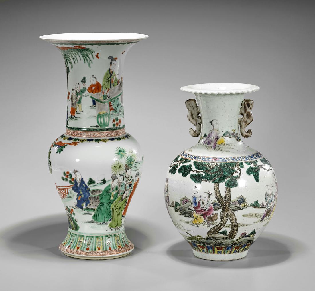 Two Chinese Enameled Porcelain Vases (1 of 2)