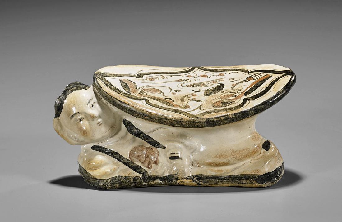 Song-Style Ceramic 'Boy' Pillow (1 of 1)