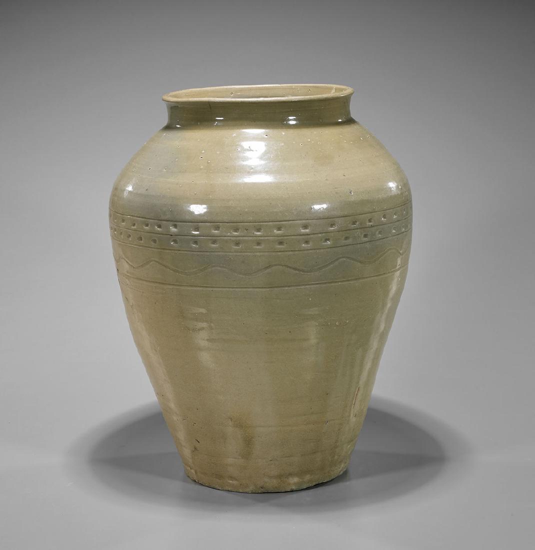 Large Celadon Glazed Ceramic Vase (1 of 1)