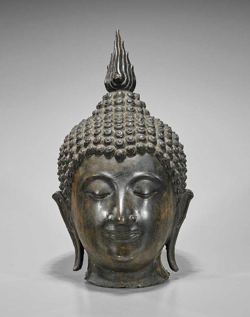 Large Bronze Head of Buddha (1 of 3)