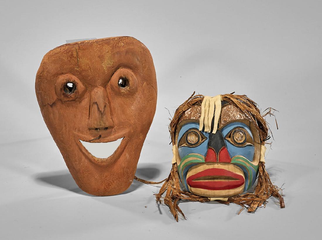 Two Northwest Coast Carved Wood Masks (1 of 1)