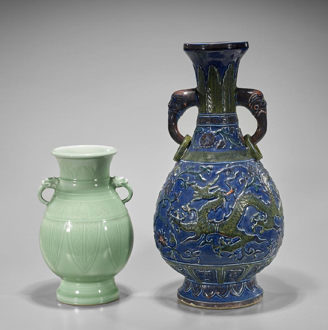 Two Chinese Glazed Porcelain Vases (1 of 2)