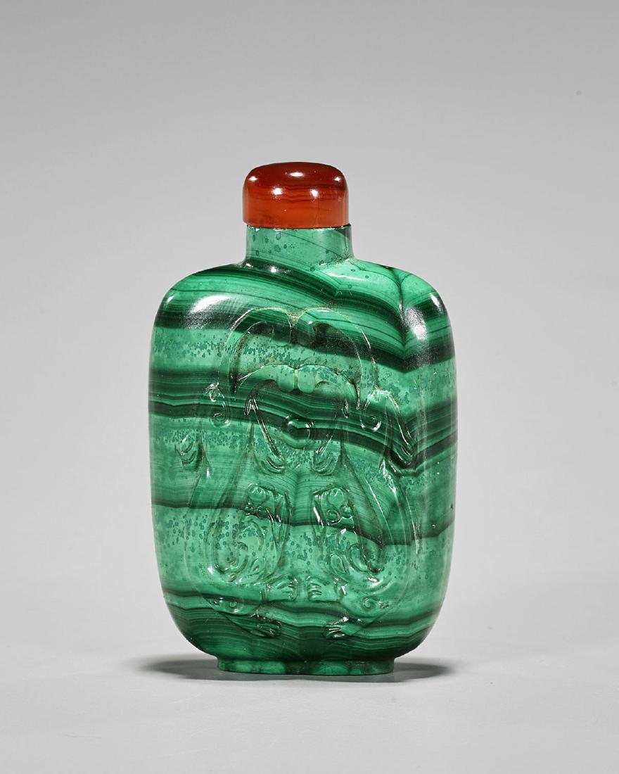 Carved Malachite Snuff Bottle (1 of 1)