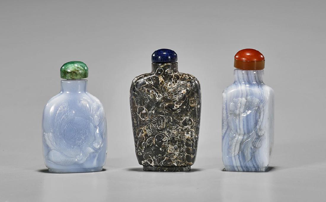 Group of Three Carved Snuff Bottles (1 of 1)
