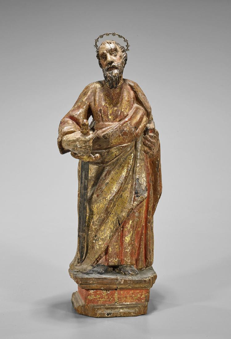Antique Spanish Colonial Figure of St. Paul (1 of 2)
