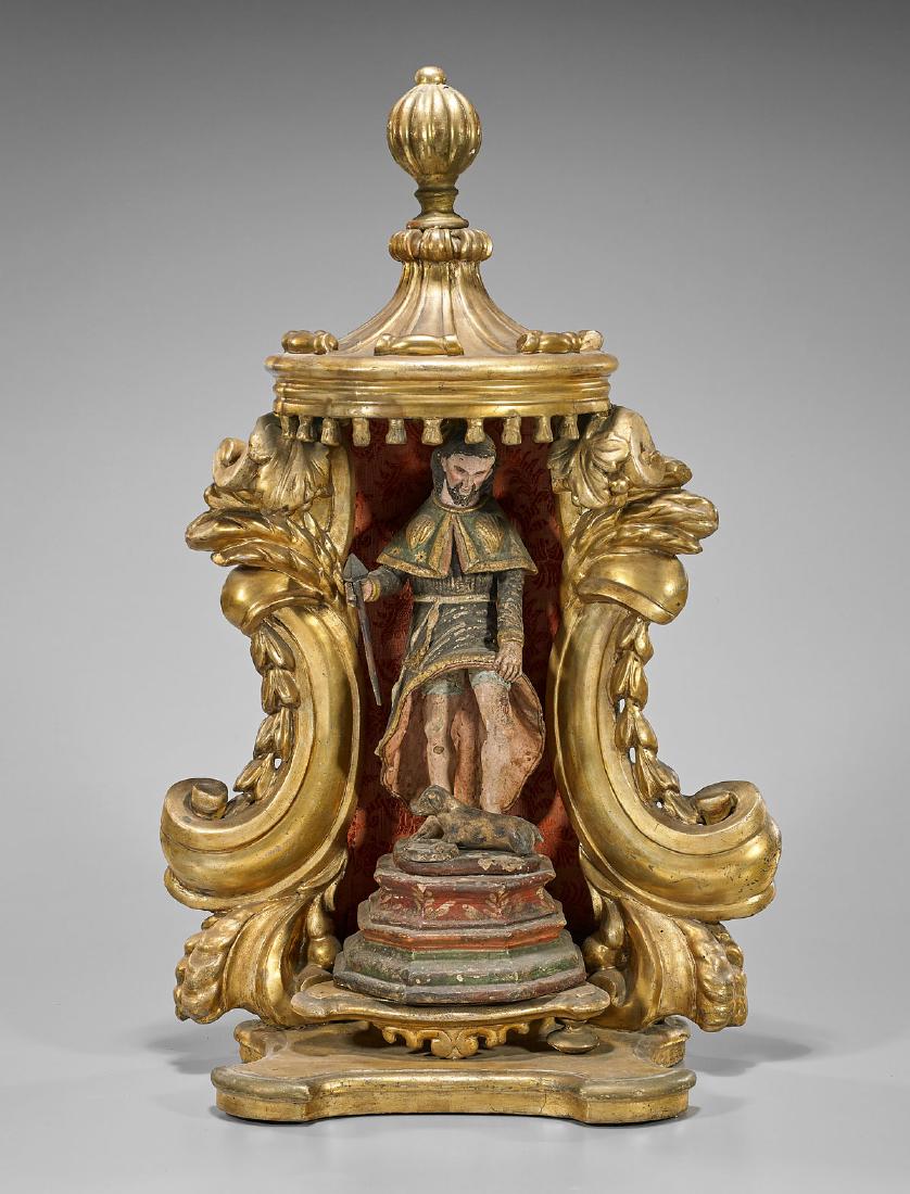 Antique Figure of St. Roch in Elaborate Gilt Wood (1 of 2)