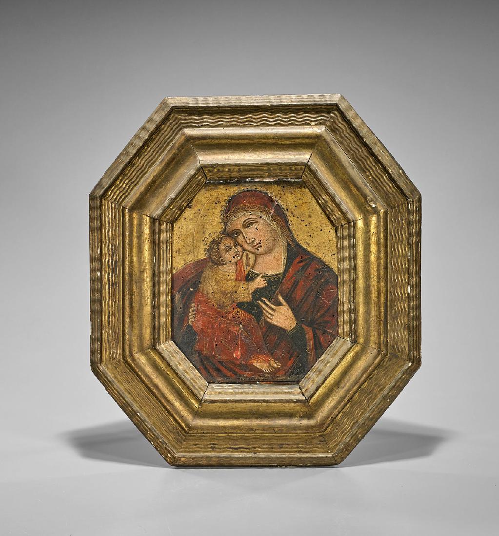 Antique Panel Painting: Madonna & Child (1 of 1)