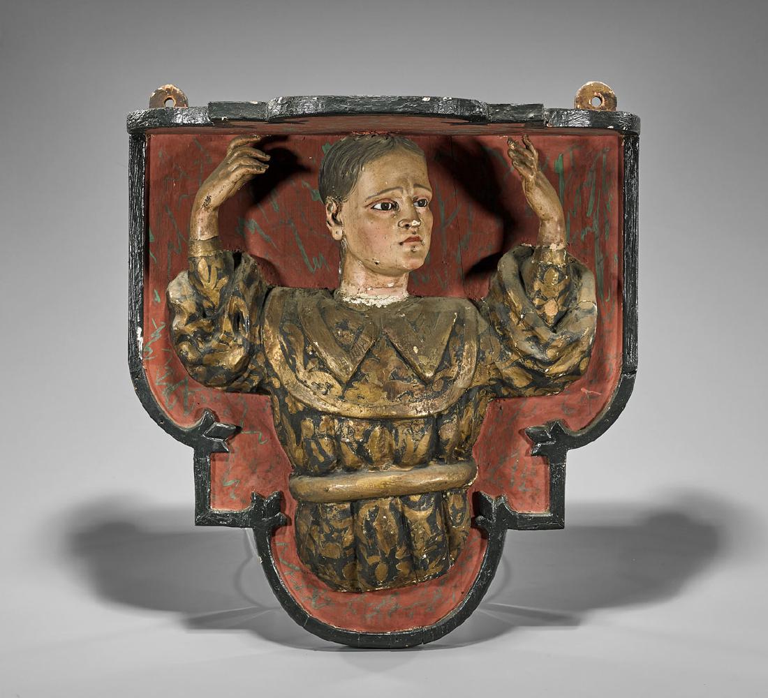 Antique Painted Figural Corbel (1 of 1)