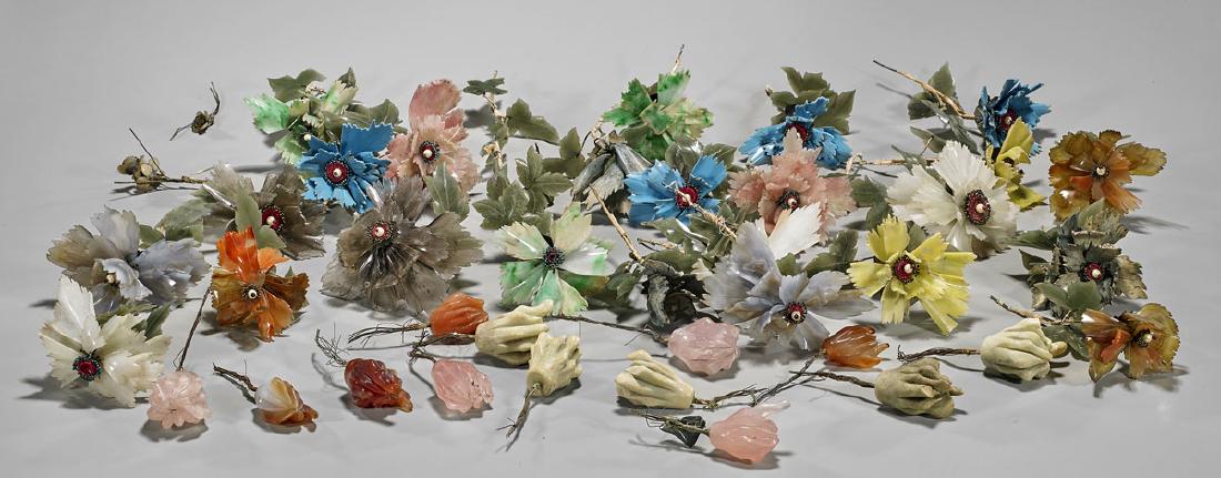 Collection of Antique Hardstone Flowers & Citrons (1 of 1)